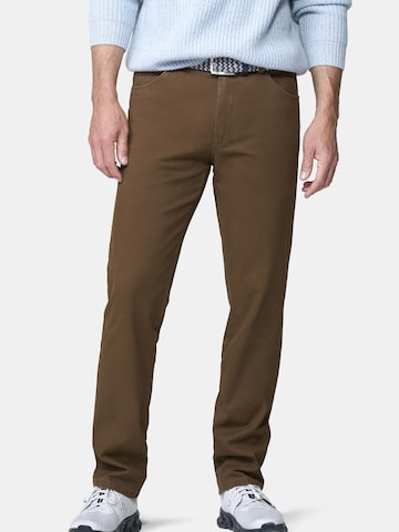 Regular Pantalon chino 'Dublin 9-3009' MEYER en marron : devant