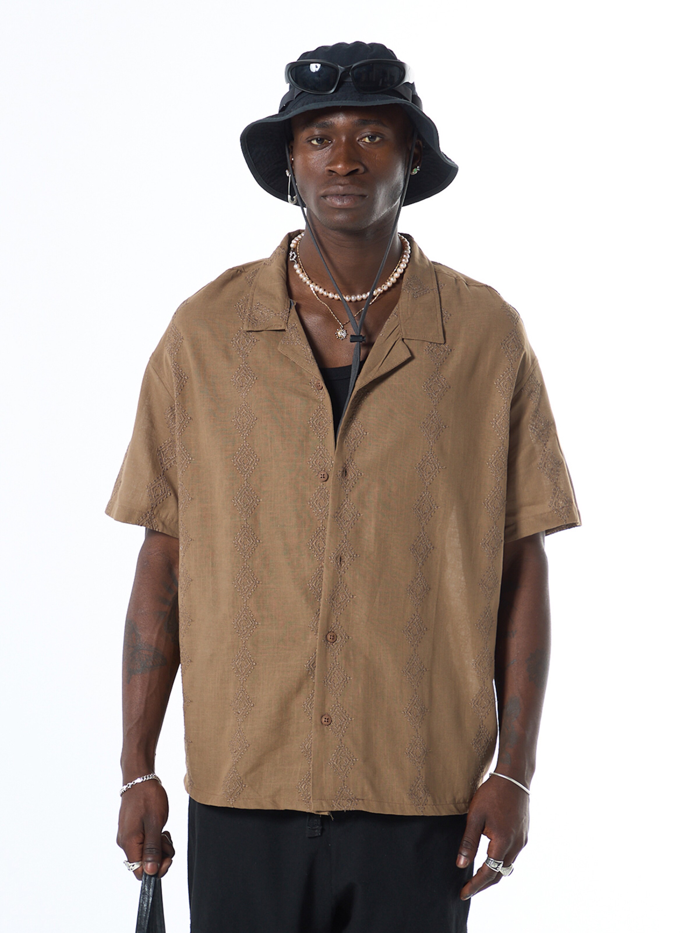 VAMOS CLO Košeľa - Hnedá: predná strana