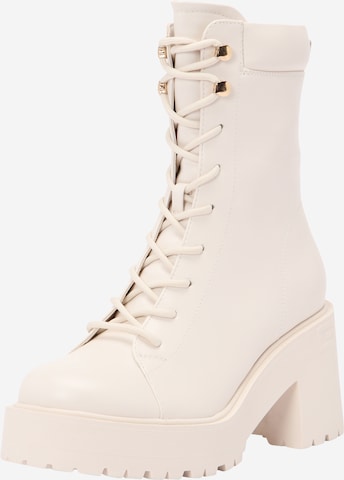 Bottines à lacets 'LUAI' GUESS en beige : devant