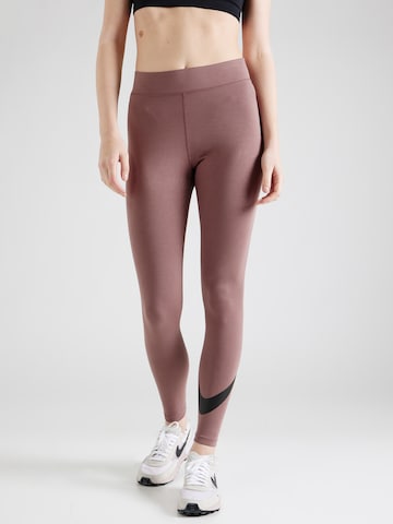 Skinny Leggings Nike Sportswear en marron : devant