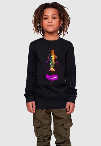 ABSOLUTE CULT Shirt 'Willy Wonka And The Chocolate Factory - Dark Pose' in Schwarz: predná strana