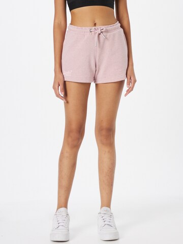 Superdry Regular Broek in Roze: voorkant