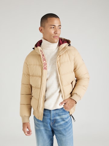 INDICODE JEANS Regular Fit Talvitakki 'Adrian' värissä beige: etupuoli