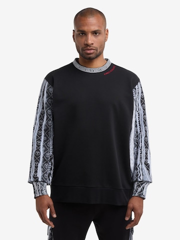 Carlo Colucci Sweatshirt ' De Michiel ' in Zwart: voorkant