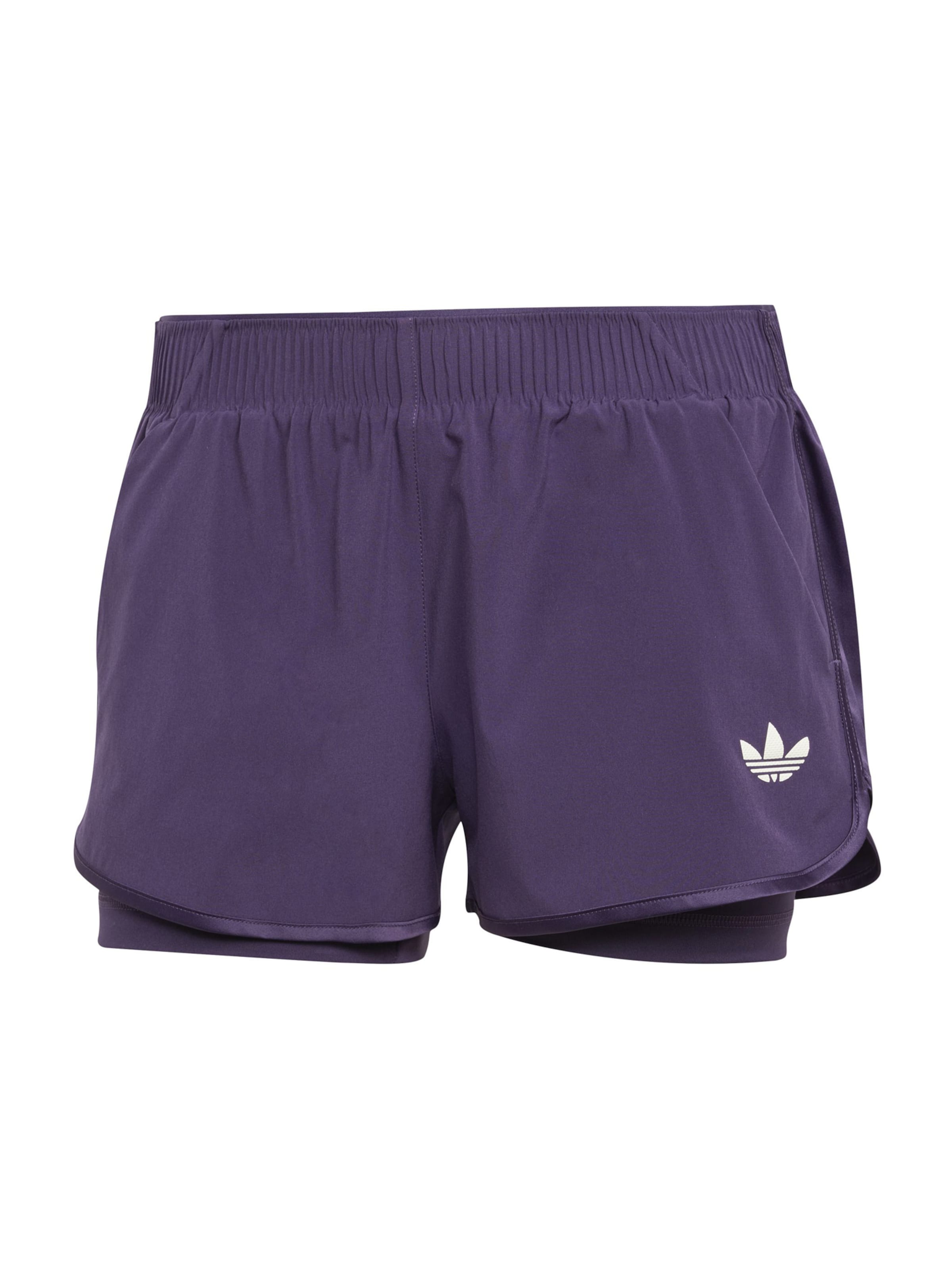 Sportinės kelnės 'PRO' iš ADIDAS PERFORMANCE, spalva – tamsiai violetinė / balta, Prekių apžvalga