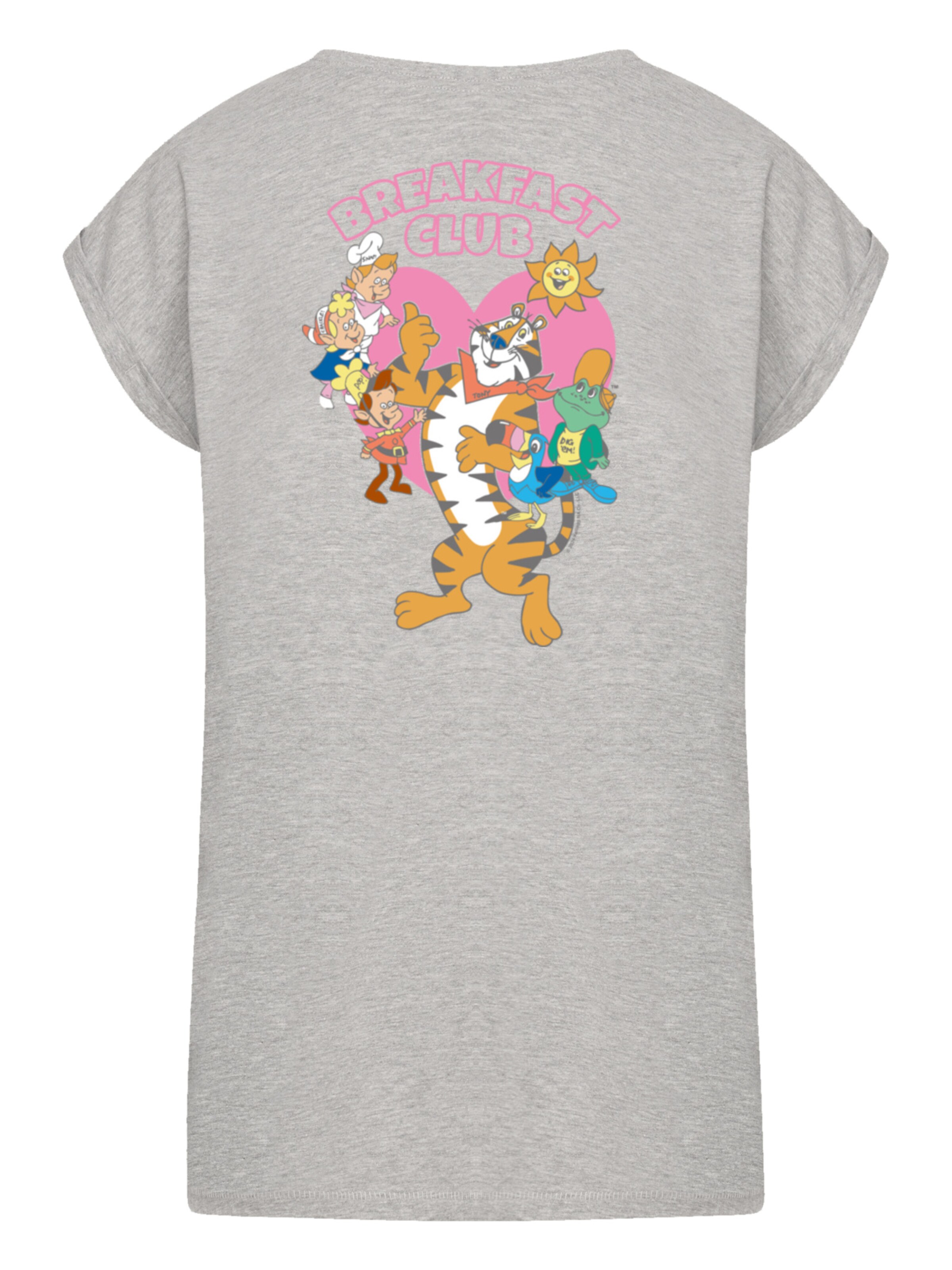 F4NT4STIC Shirt 'Kellogg's Cereal Breakfast Club Tony the Tiger' in Grey: front