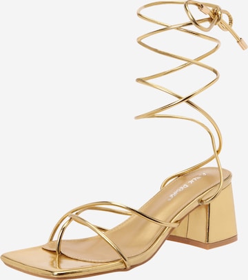 Public Desire T-Bar Sandals 'AERIN' in Gold: front