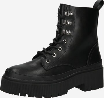 BULLBOXER Lace-Up Ankle Boots in Black: front