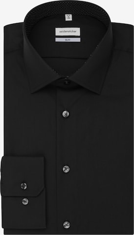 SEIDENSTICKER Slim fit Business Shirt ' Slim ' in Black
