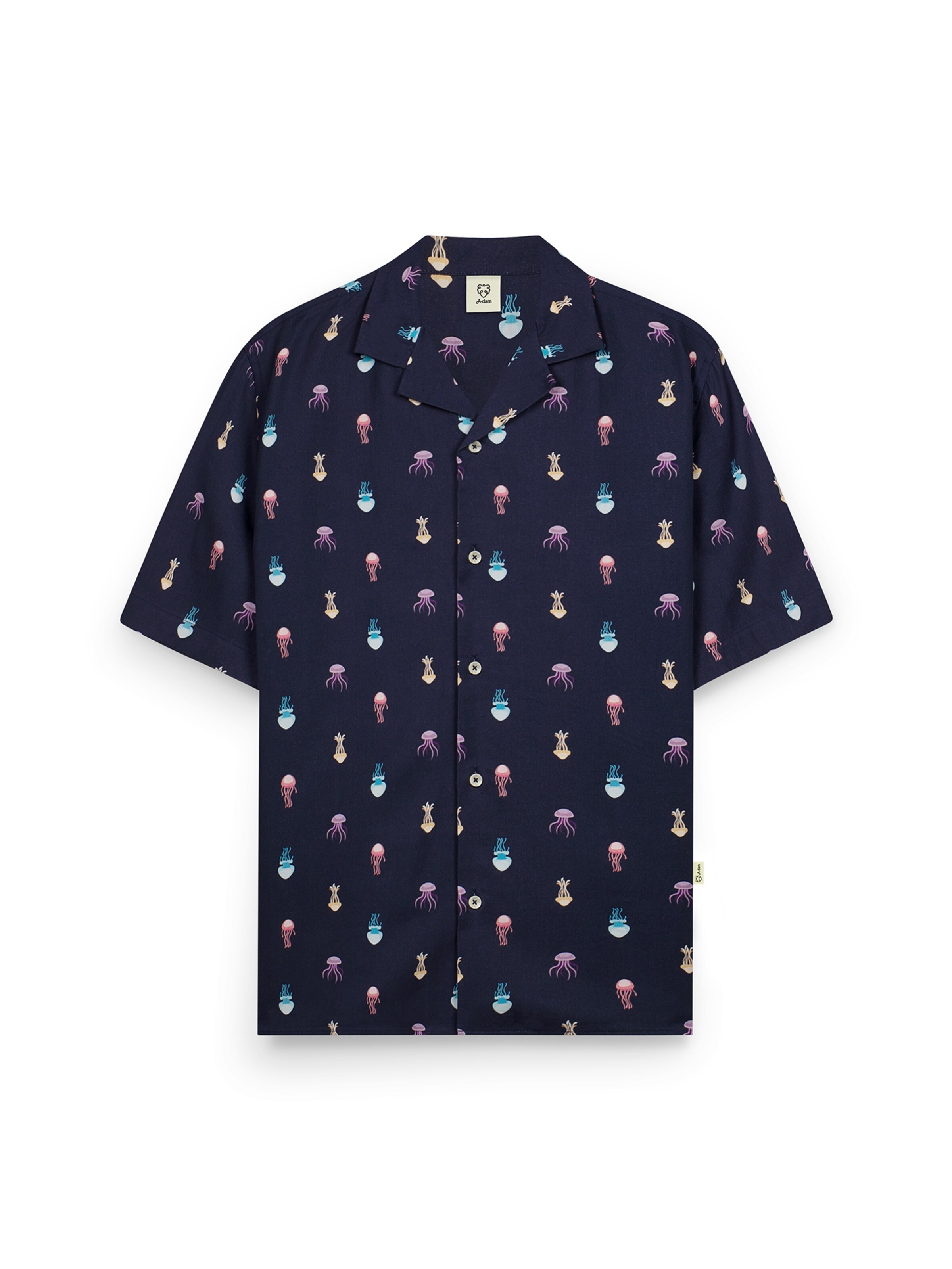 A-dam Regular fit Button Up Shirt 'Jellyfish' in Blue: front