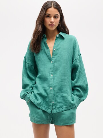 Pull&Bear Bluse in Grün: predná strana