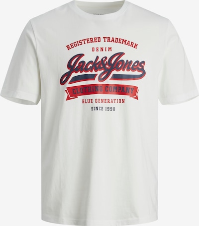 JACK & JONES T-Shirt en bleu marine / rouge / blanc, Vue avec produit