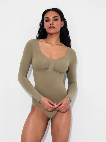 cfab by creamy fabrics Shapingbody 'Bodysuit Sculpting Shapewear Longsleeve mit String' in Groen