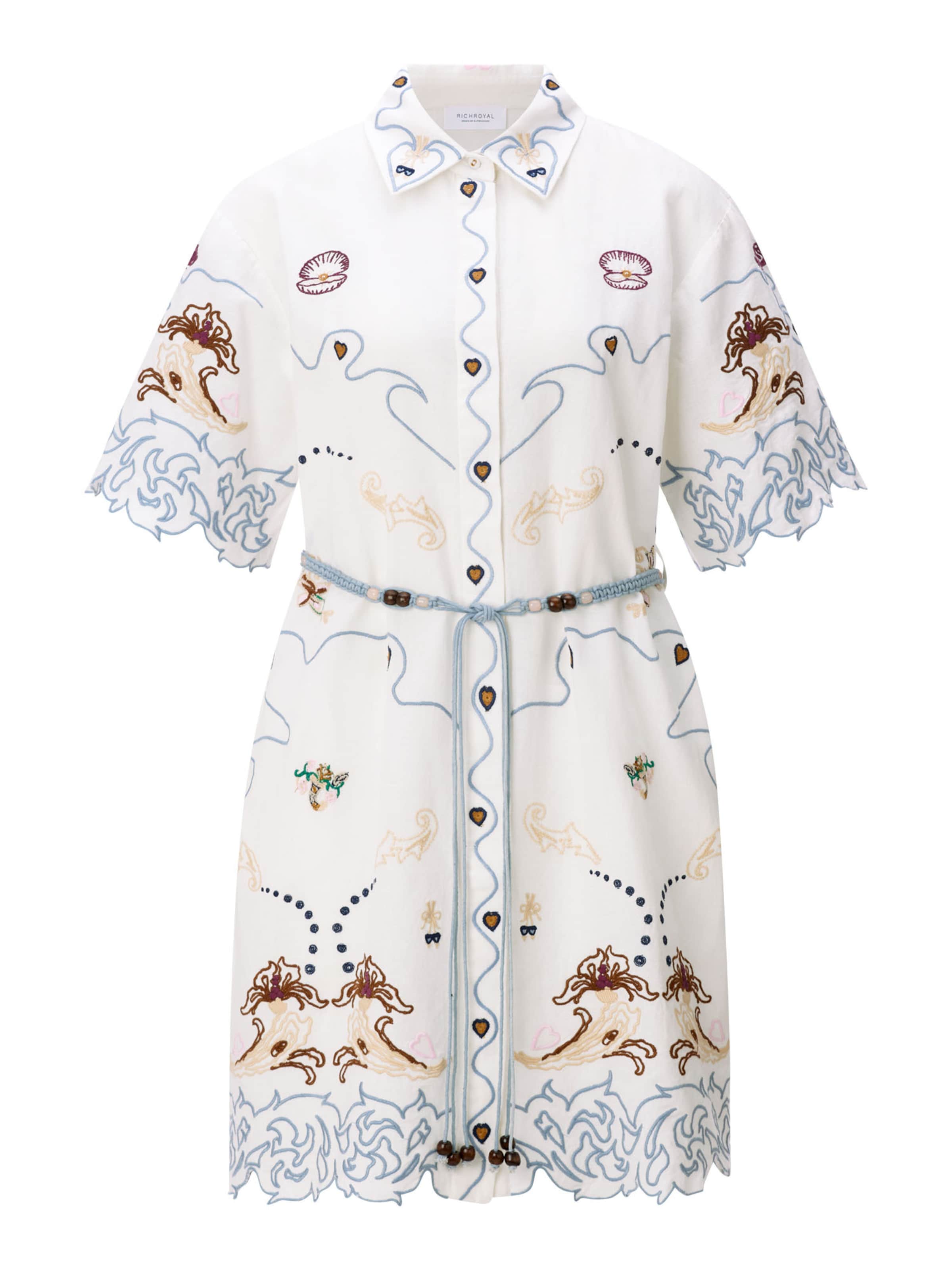Rochie tip bluză de la Rich & Royal pe alb: față