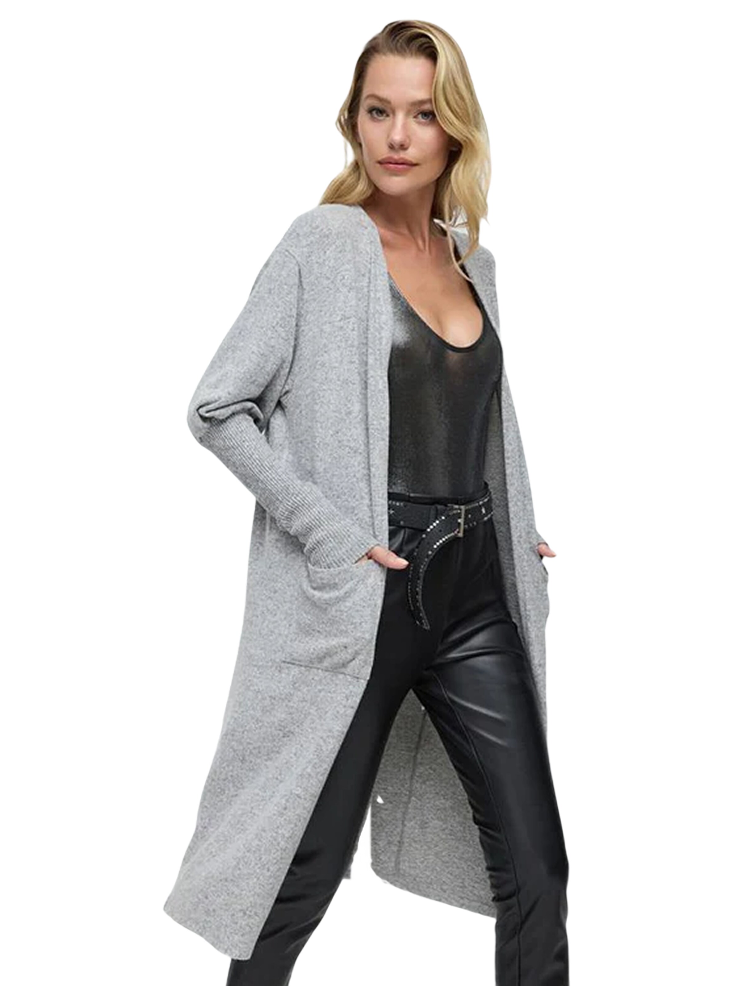 No Matter What Gebreid vest in Grijs: voorkant