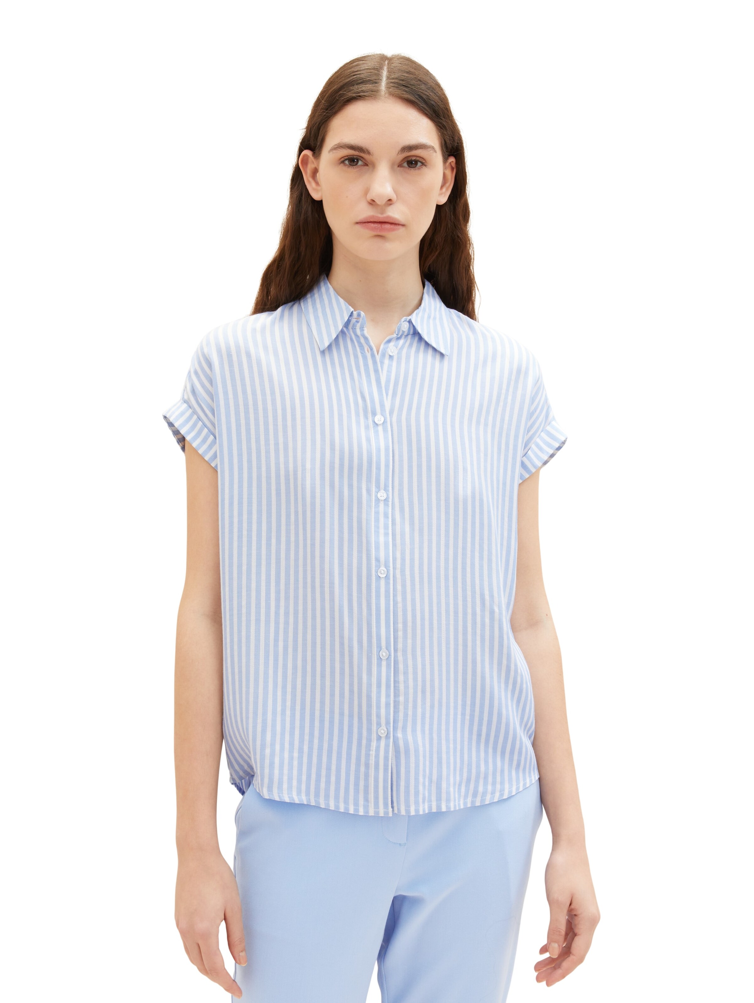TOM TAILOR Blouse in Blauw: voorkant