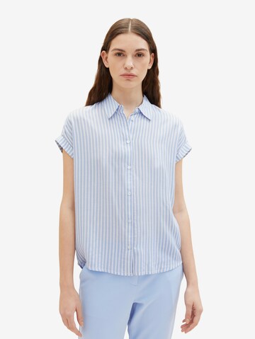 TOM TAILOR Blouse in Blauw: voorkant