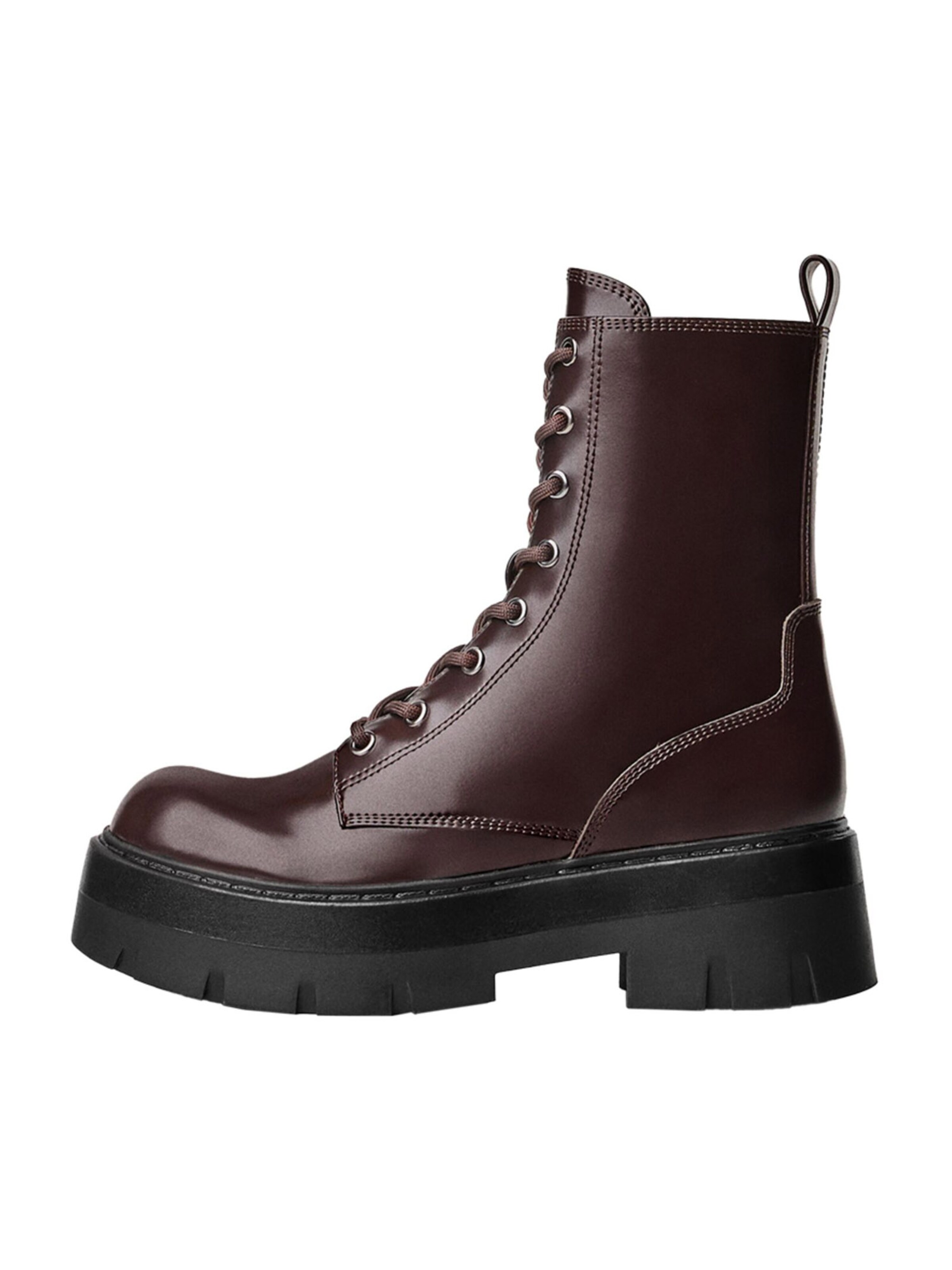 Bershka Schnürstiefelette in Rot