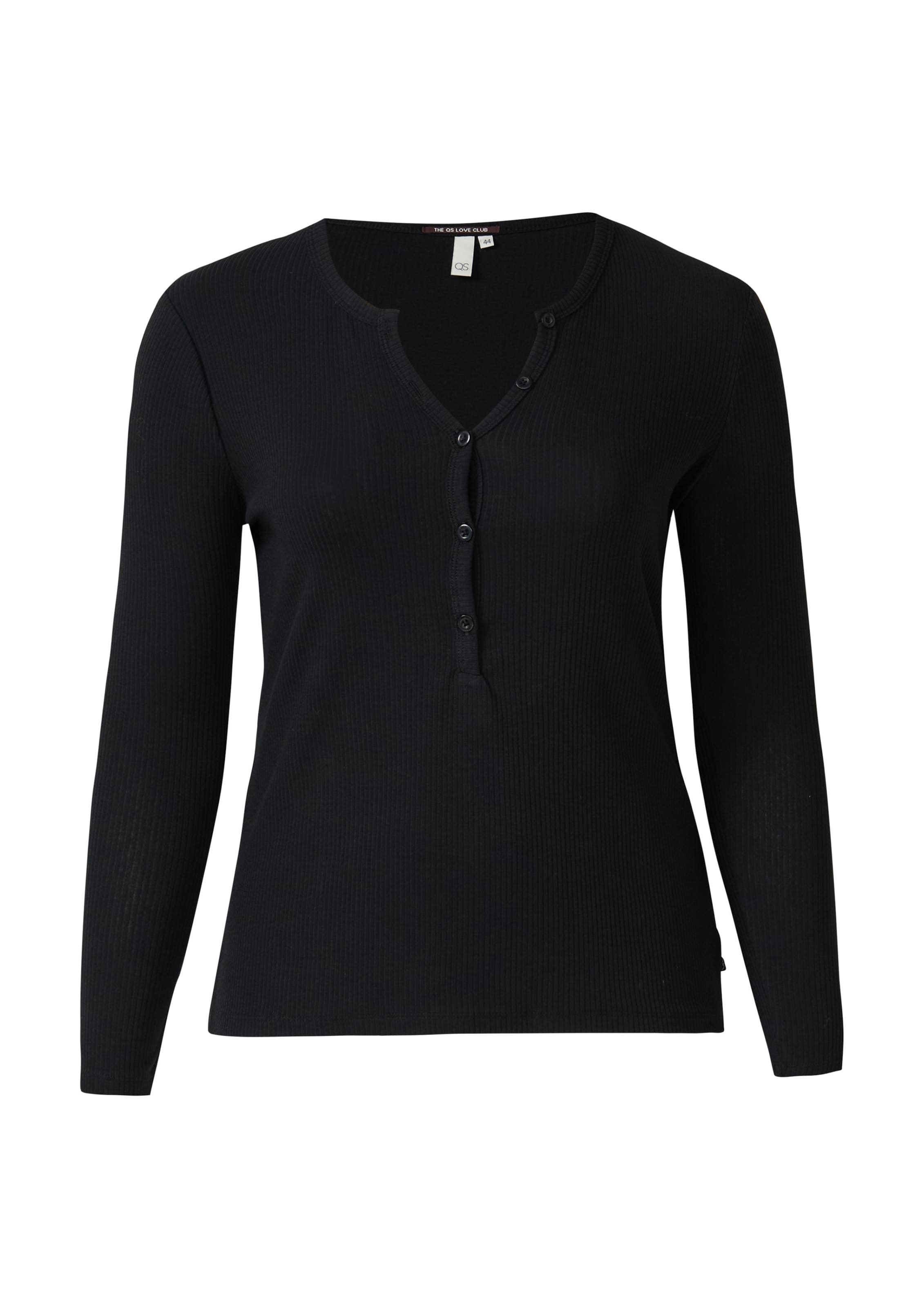 T-shirt QS en noir : devant