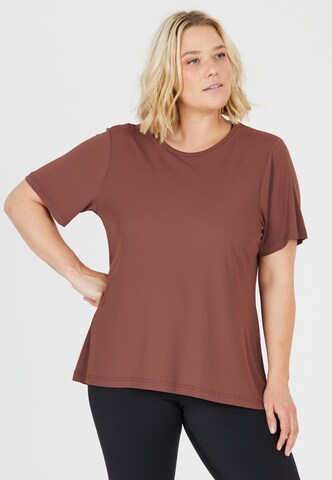 Q by Endurance Performance shirt 'Camali' in Brown: front