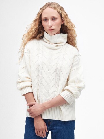Pullover 'Woodlane' di Barbour in bianco: frontale