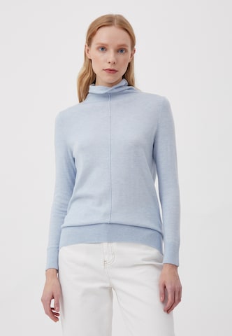 Finn Flare Langarmpullover 'Basic' in Blau: Vorderseite
