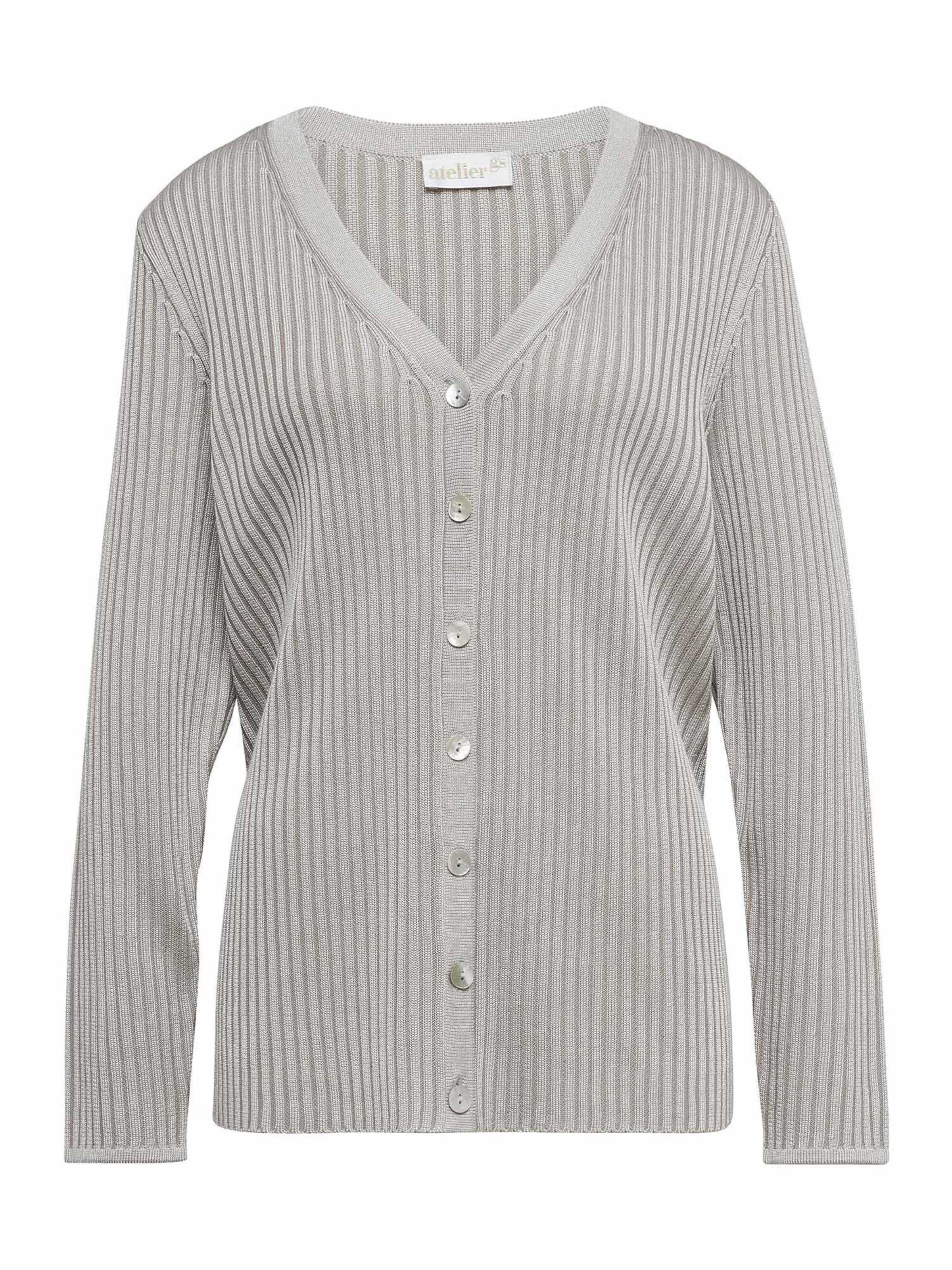 Goldner Strickjacke in Beige: Vorderseite