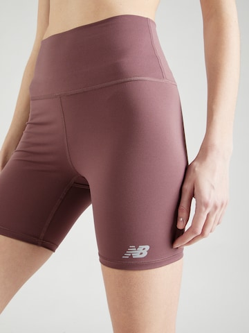 new balance Skinny Sportovní kalhoty 'Essentials Harmony' – hnědá