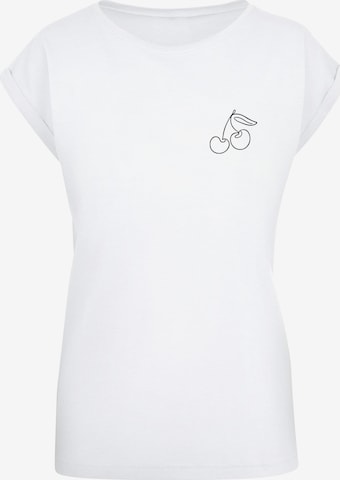 Merchcode Shirt 'Cherry' in Wit: voorkant