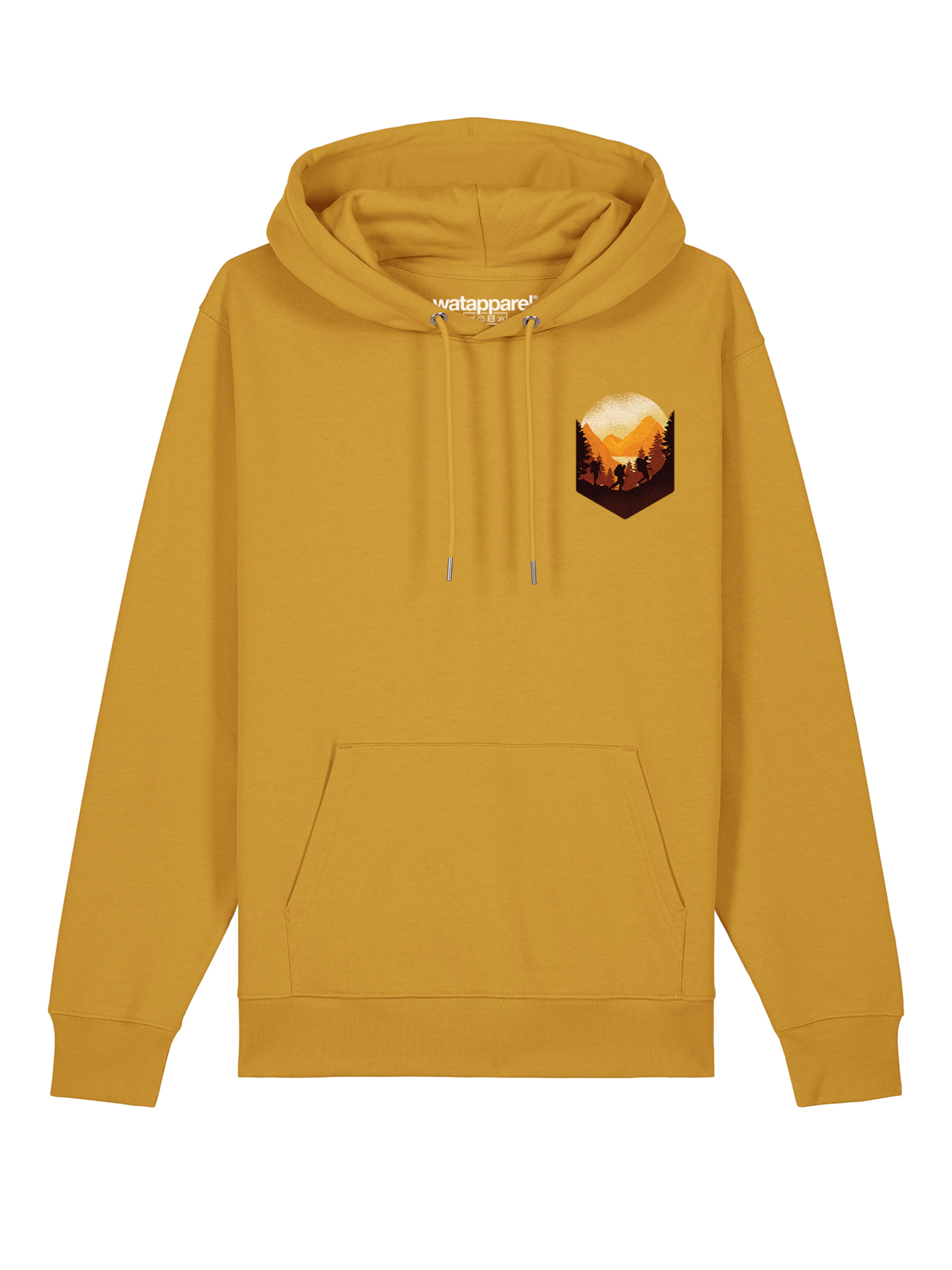 Sweat-shirt 'Hiking in the mountains' Watapparel en jaune : devant