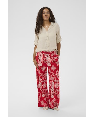 Cream Slim fit Trousers 'Gianna' in Red