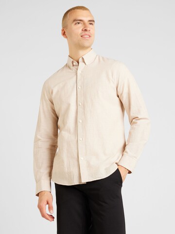 SELECTED HOMME Regular fit Overhemd 'DAN' in Beige: voorkant