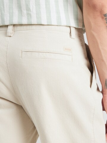 BOSS Regular Bandplooibroek in Beige