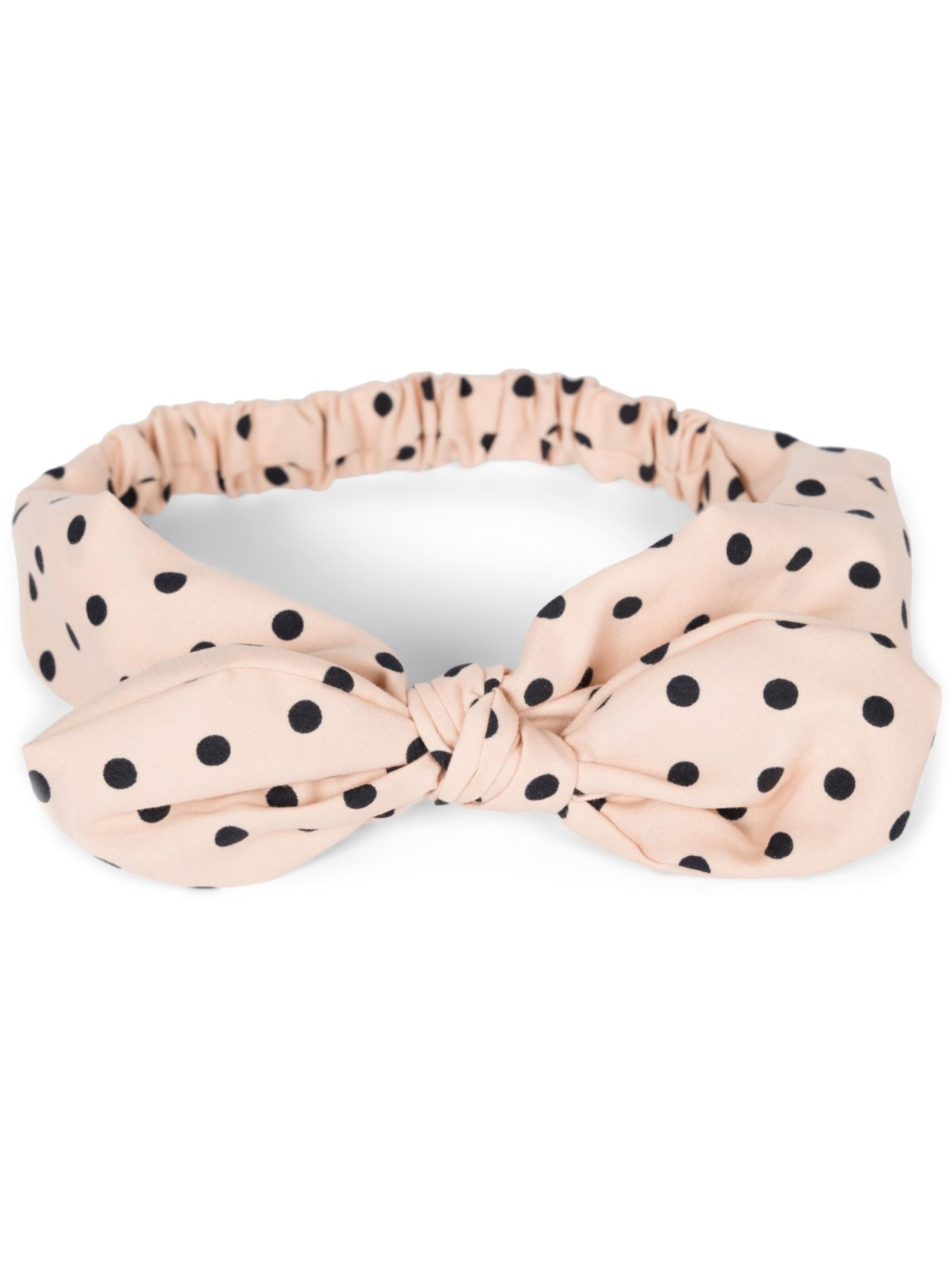 styleBREAKER Hair jewelry 'Haarband mit Punkte Muster und Schleife' in Beige: front
