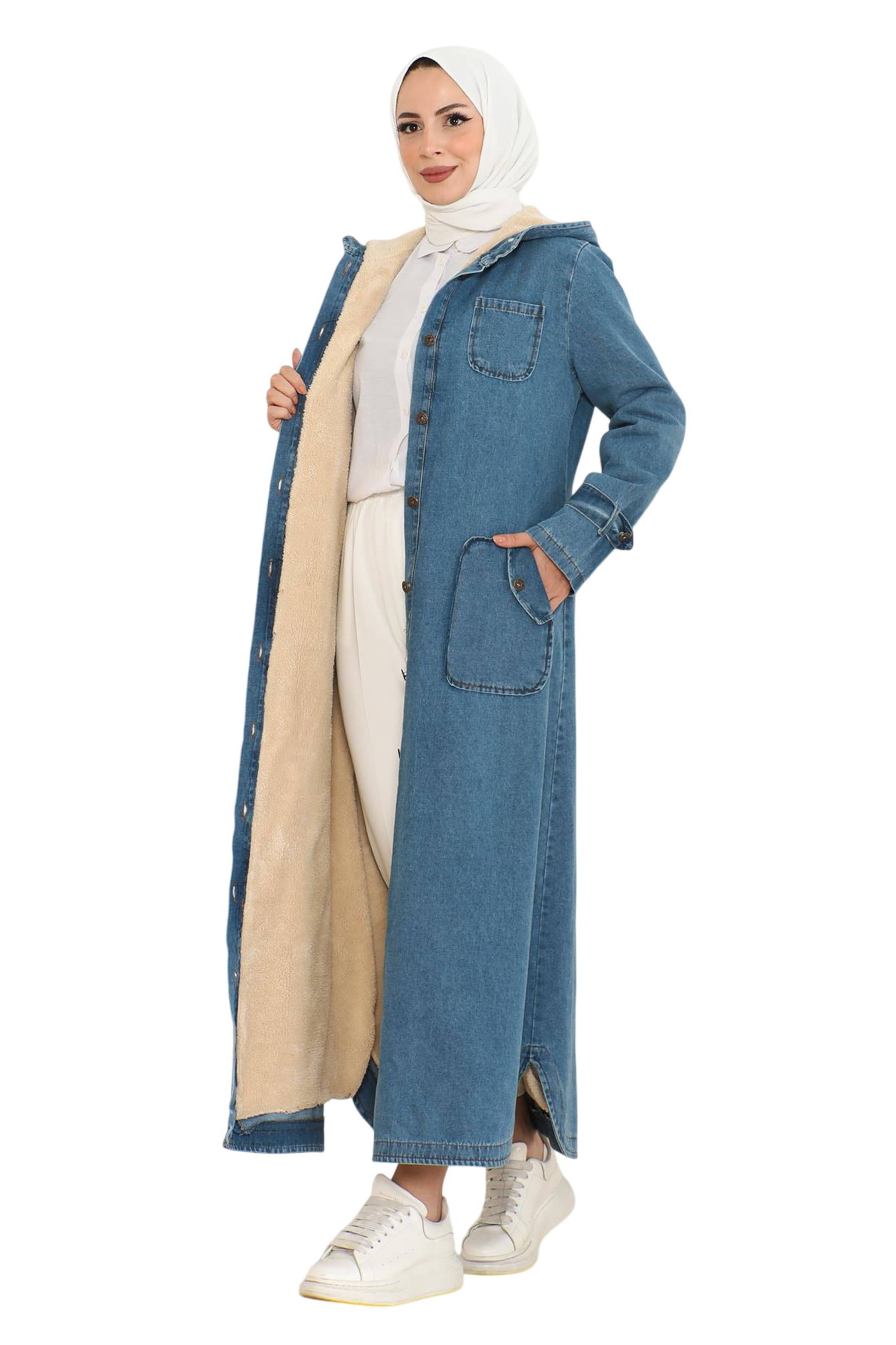 MODAMIHRAM Winter coat in Blue: front