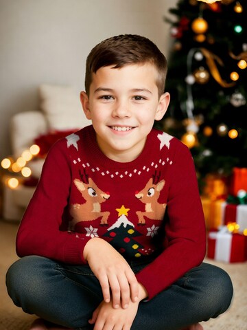United Labels Sweater 'Weihnachtspullover Rentiere' in Red