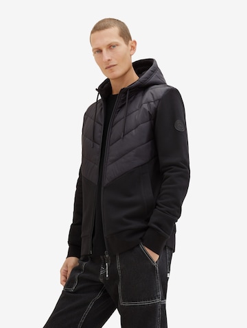 TOM TAILOR Sweatjacke in Schwarz