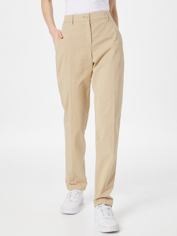 HUGO Red - regular Pantalón de pinzas 'Hecia' en beige: frente