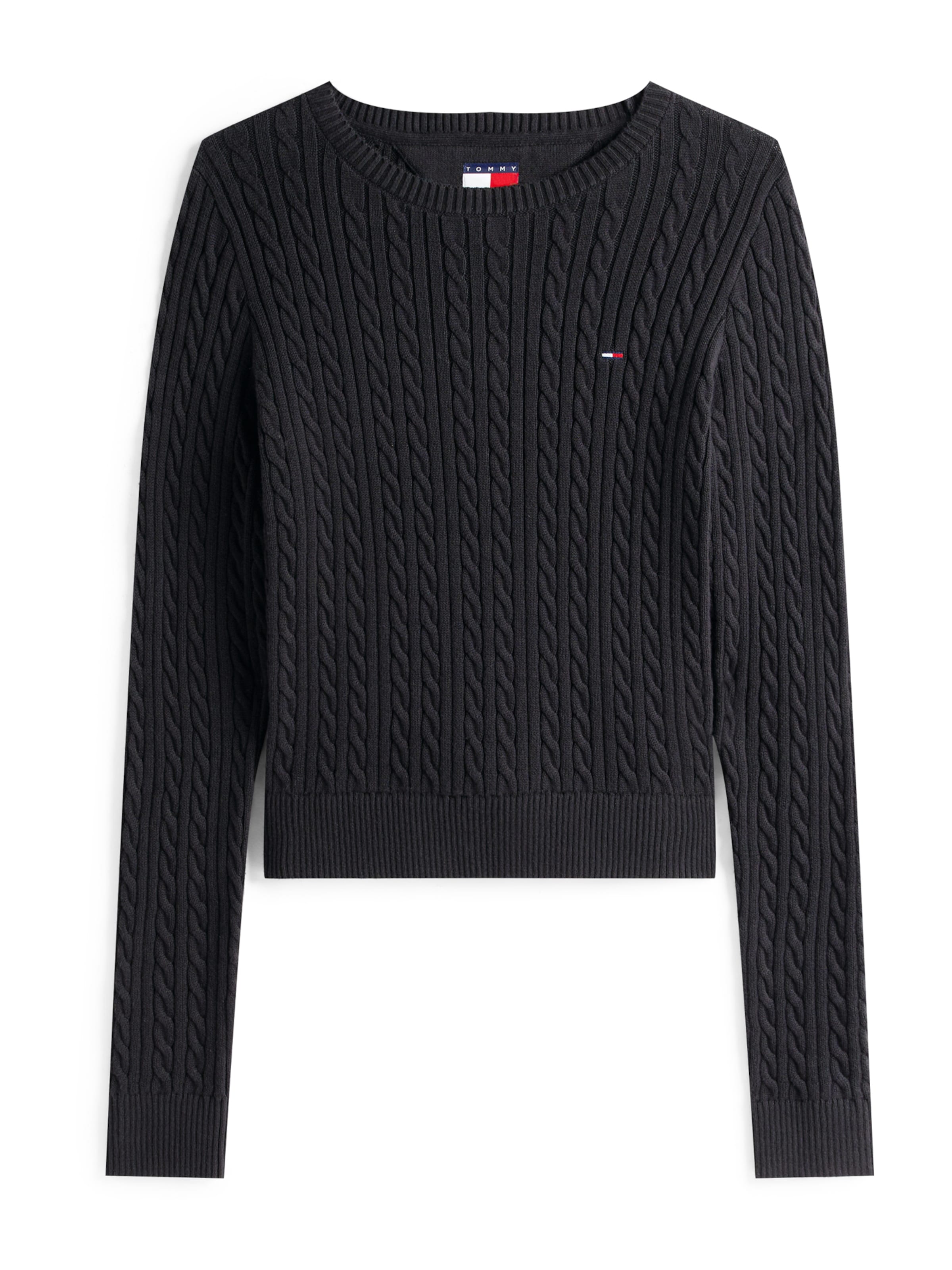 Tommy Jeans Sweter 'ESSENTIAL' w kolorze czarny: przód