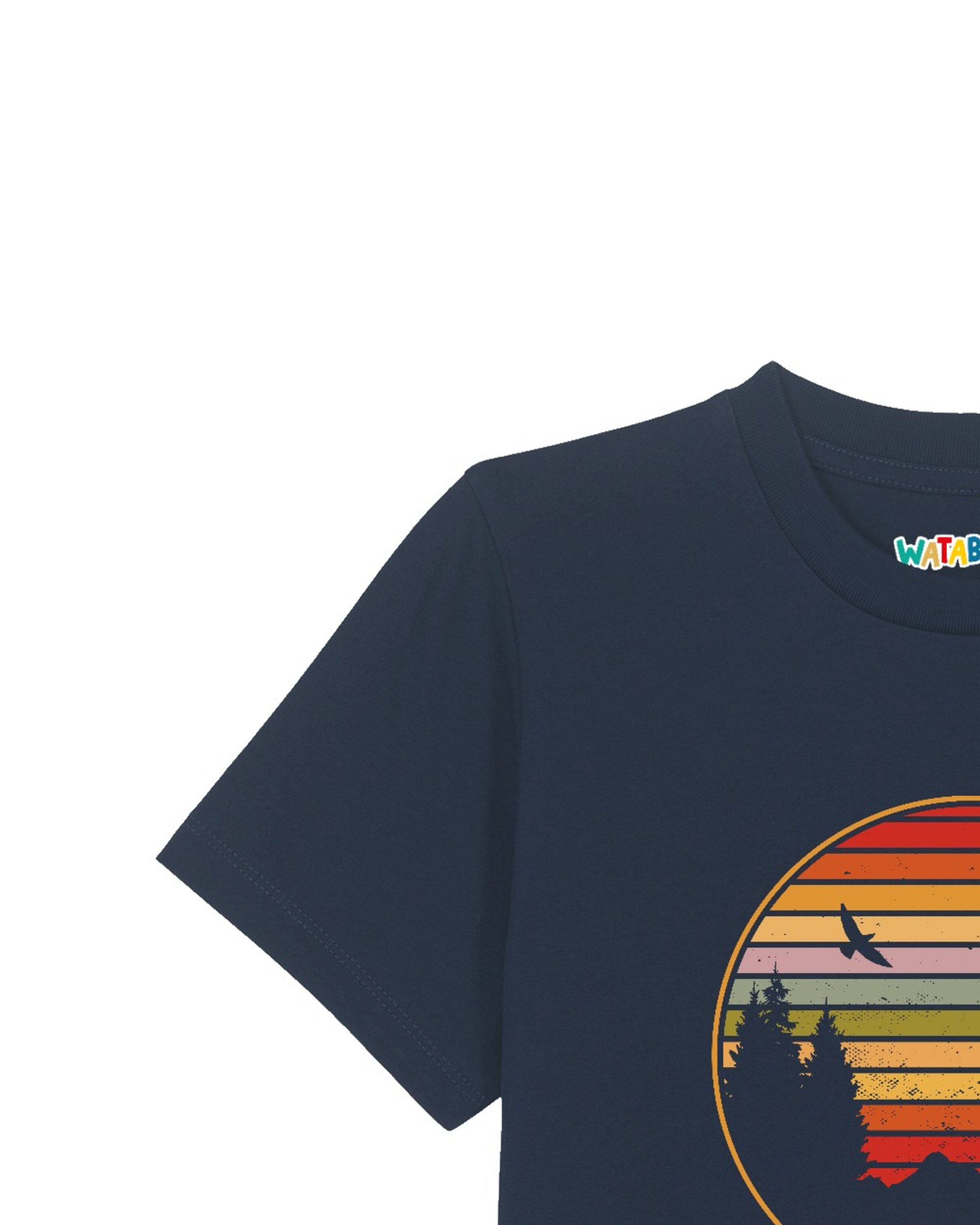 Maglietta 'Sunset Berge & Tannen' di watabout.kids in blu