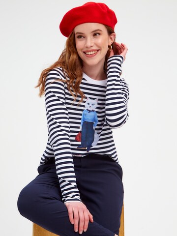 Cat e Lolette Shirt 'Mariner Cat' in Blue