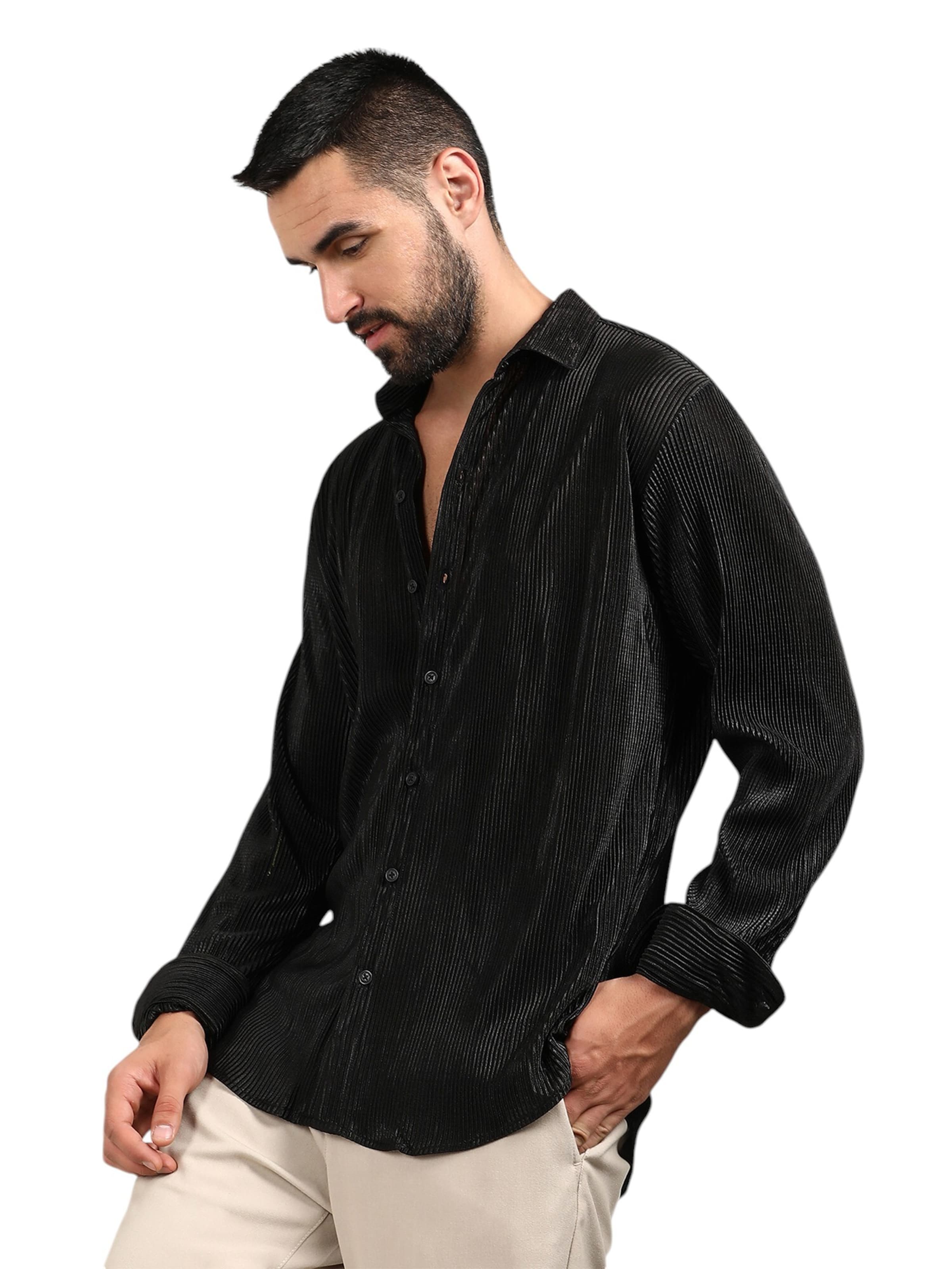 Campus Sutra Regular Fit Hemd 'Susan' in Schwarz