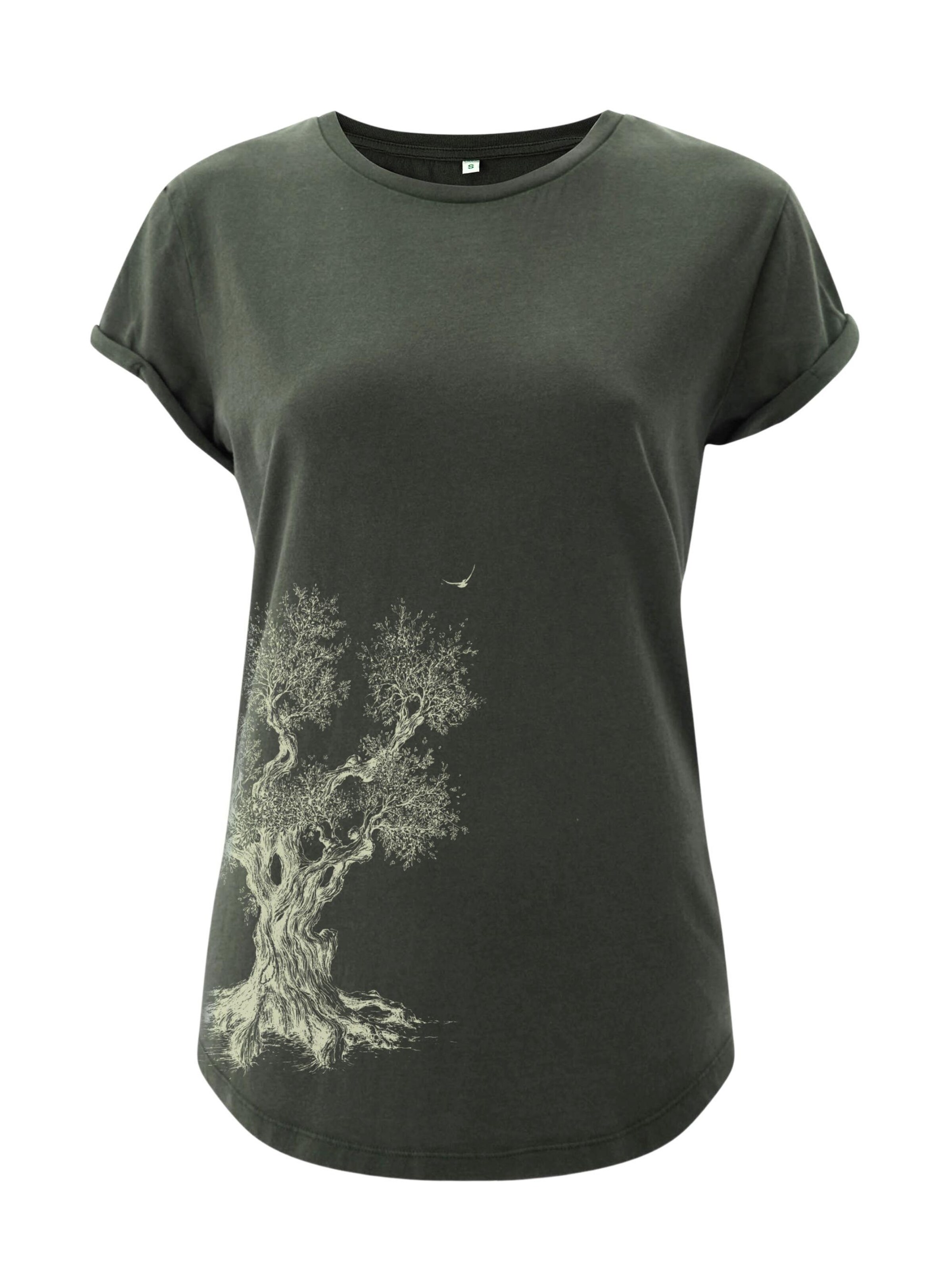 Life-Tree Shirt 'Fairwear Olive Tree' in Grün: Vorderseite