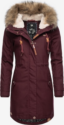 Ragwear - Parka de inverno 'Tawny' em vermelho: frente