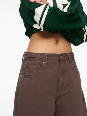 Pull&Bear Wide Leg Jeans in Braun