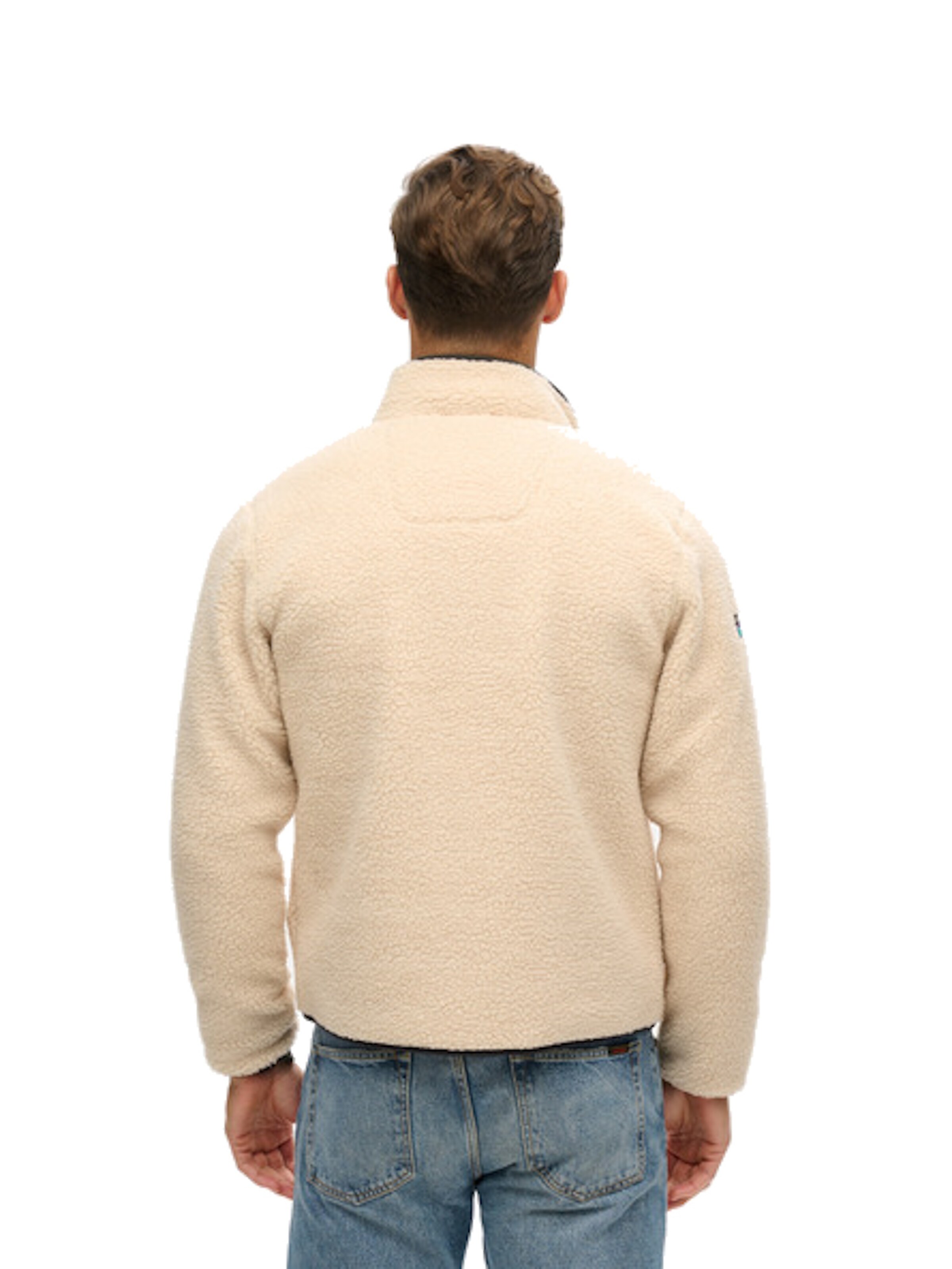 Superdry Fleece jas in Beige