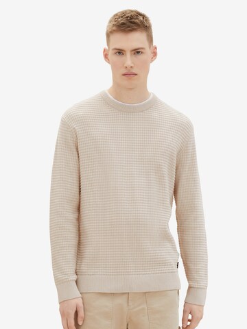 TOM TAILOR DENIM Sweater in White: front