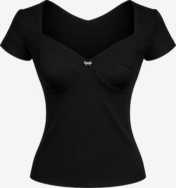 REGINA FASHION Majica 'Sweetheart top' | črna barva: sprednja stran