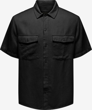 Only & Sons Overhemd 'Kari' in Zwart: voorkant