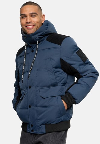 INDICODE JEANS Winter Jacket 'Jakobe' in Blue: front